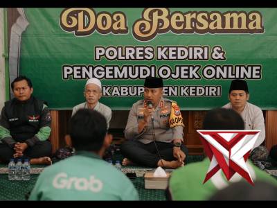 Polres Kediri dan Komunitas Ojol Gelar Doa Bersama