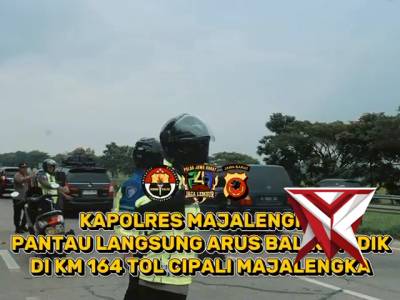 Kapolres Majalengka Tinjau Langsung Arus Balik Mudik di KM 164 Tol Cipali Majalengka