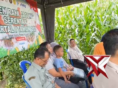 Kapolsek Ngoro bersama Forkopimcam Ngoro dan gapoktan giat zoom panen raya jagung serentak 2026