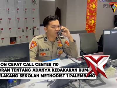 Respon Cepat Call center 110 Polda Sumsel Menindaklanjuti Laporan Masyarakat Ttg adanya Musibah Keba