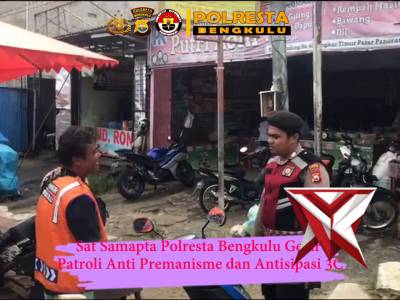 Sat Samapta Polresta Bengkulu Gelar Patroli Anti Premanisme dan Antisipasi 3C  Sat Samapta Polresta