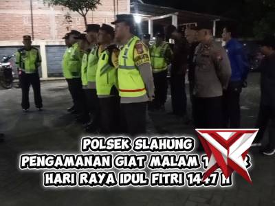 Polsek Slahung Pengamanan Giat Malam Takbir Idul Fitri 1447 H