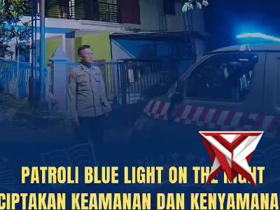 patroli blue light on in the night