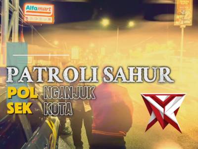 Patroli Sahur Polsek Nganjuk Kota Sasar Pemukiman dan Objek Vital