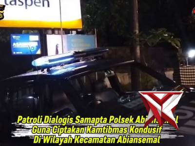 Patroli Dialogis Samapta Polsek Abiansemal, Guna Ciptakan Kamtibmas Kondusif