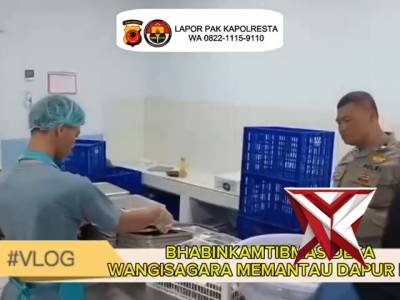 Bhabinkamtibmas Desa Wangisagara Polsek Majalaya Polresta Bandung pemantauan Dapur MBG