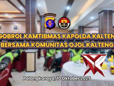 Diskusi Santai Bersama Komunitas Ojol, Kapolda Kalteng Ajak Wujudkan Kamtibmas yang Kondusif di Bumi