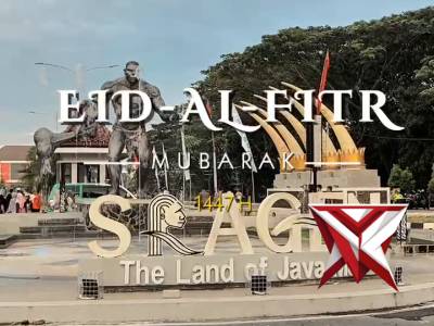 Suasana Pagi di Kantor Terpadu Sragen Pada Pelaksanaan Sholat Idul Fitri 1447 H, Terlihat petugas Po