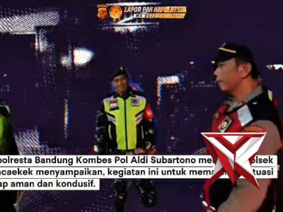 Polsek Rancaekek melaksanakan kegiatan patroli gabungan dalam rangka Kegiatan Rutin Yang Ditingkatka