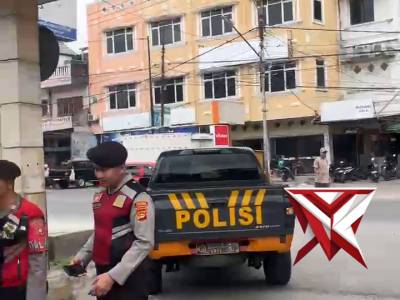 Giat samapta Polres Oki patroli Pasar Soping Kayuagung