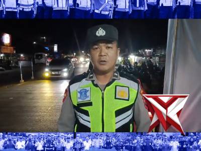 Situasi Arus Lalin di Pos PAM Linggapura Tonjong Brebes Arus terpantau ramai lancar.
