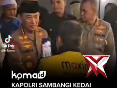 Kapolri Sambangi kedai ado presisi, ngobrol, Serap aspirasi Komunitas ojol palembang