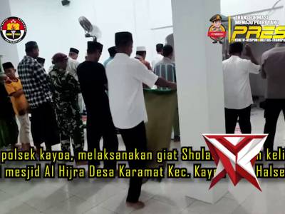 Pers polsek kayoa, melaksanakan giat Sholat Tarawih keliling di mesjid Al Hijra Desa Karamat