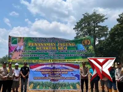 Giat penanaman jagung serentak kuartal 1 2026 Polsek Rawas Ilir