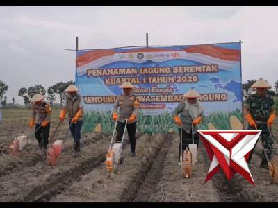 Tanam Jagung Kuartal I, Polres Kediri Garap 10 Hektar Lahan di Papar