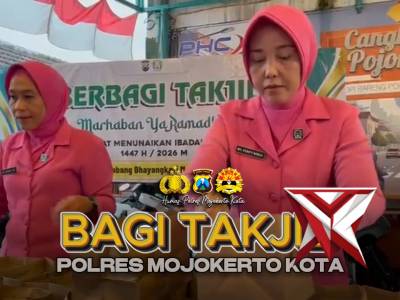 amadan penuh berkah ? Polres Mojokerto Kota Bersama Dengan Bhayangkari berbagi takjil gratis