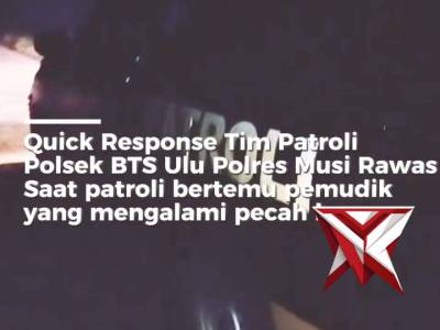 Patroli kryd Polsek BTS ULU bantu warga pemudik yang mengalami pecah' ban