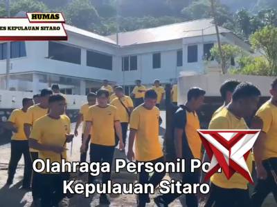Olahraga Personil Polres Kepulauan Sitaro untuk Menjaga Kebugaran dan Kesiapsiagaan