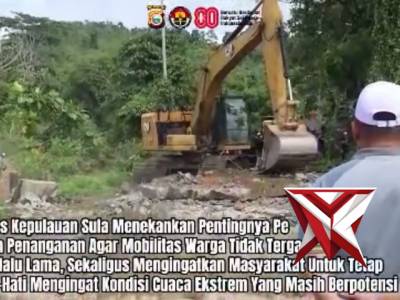 KAPOLRES KEPULUAN SULA BERSAMA PJU TINJAU LANGSUNG LOKASI KERUSAKAN DI DESA FUKWEU