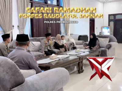 KAPOLRES PROBOLINGGO MELAKSANAKAN KEGIATAN SILATURAHMI KE PONDOK PESANTREN SALAFIYAH RAUDLATUL JANNA