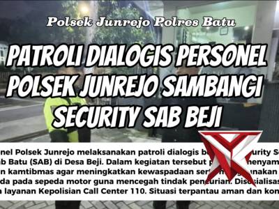 Patroli Dialogis Polsek Junrejo Sambangi Security SAB Beji