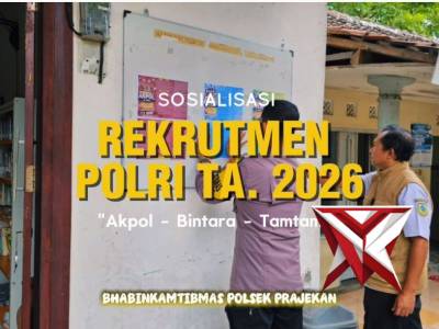 Bhabinkamtibmas Polsek Prajekan Gencarkan Sosialisasi Penerimaan Polri Ta. 2026.