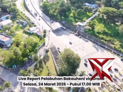 Live Report Pelabuhan Bakauheni via Drone Selasa, 24 Maret 2026 Pukul 17.00 WIB