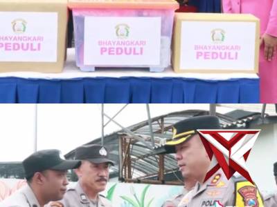 Wujud Kepedulian Kapolres Malang Dan Ketua Bhayangkari Cabang Malang Cek Pos Pam Pelayanan Mudik