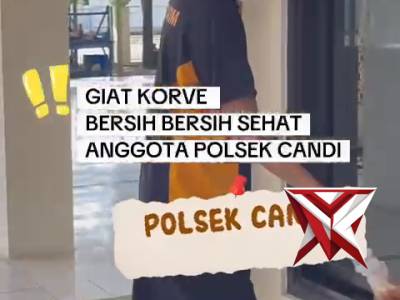 Giat Korve bersih bersih sehat Anggota Polsek Candi