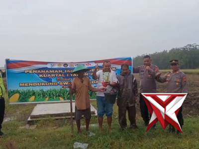 Polsek Losari Bersama Warga Tanam Jagung Dukung Ketahanan Pangan Kuartal I 2026
