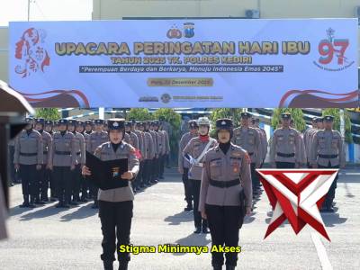 Upacara Peringatan Hari Ibu, Kapolres Kediri Soroti Kontribusi Perempuan di Lingkungan Polri