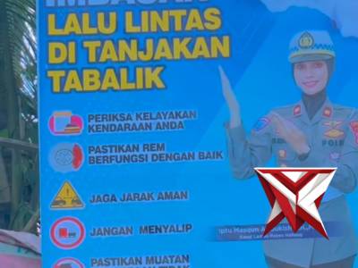 SatLantas Halteng pasang Imbauan Di tanjakan tabalik, Mohon selalu berhati-hati - PoliceTube