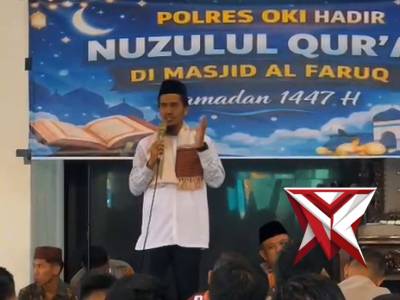 Polres OKI pagi ini 12 MARET 2026 melaksanakan peringatan Nuzulul Qur'an di Masjid Al-Faruq. Acara y