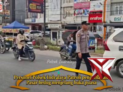 Polsek Indralaya patroli pasar beduk
