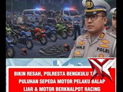 Demi Kenyamanan Warga, Polresta Bengkulu Tindak Tegas Knalpot Broong & balap liar  Sat Lantas Polres
