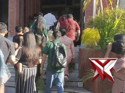 Pengamanan Acara Ibadah Menjelang Paska Minggu Palma di Gereja Katolik