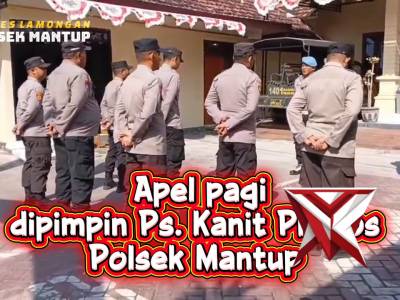 Apel pagi di pimpin ps. Kanit Provos Polsek Mantup