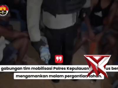 Patroli Gabungan Tim Mobilisasi Polres Sula terus bergerak mengamankan malam pergantian tahun