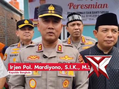 *Kapolresta Bkl Kombes Pol Rahmad Hidayat, S.S., M.H menghadiri peresmian bedah rumah Polda Bengkulu