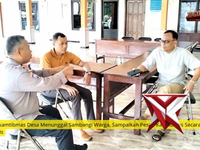 Bhabinkamtibmas Desa Menunggal Sambangi Warga, Sampaikan Pesan Kamtibmas Secara Humanis