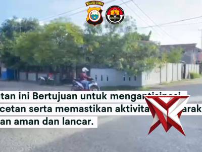 Satlantas Polres Kepulauan Sula melaksanakan strong point