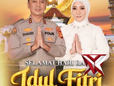 24 - Kapolda Sumsel Beserta Staff Dan Jajaran Serta Bhayangkari Mengucapkan Minal Aidin Wal Faizin