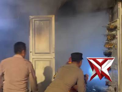 Respon cepat dari Polres Magetan atas peristiwa kebakaran kios di area Wisata Sarangan pagi hari ini