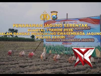 Tanam Jagung Kuartal I, Polres Kediri Garap 10 Hektar Lahan di Papar