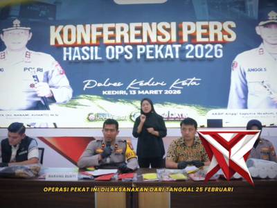 Polres Kediri Kota menyampaikan hasil pelaksanaan Operasi Pekat Semeru Tahun 2026.