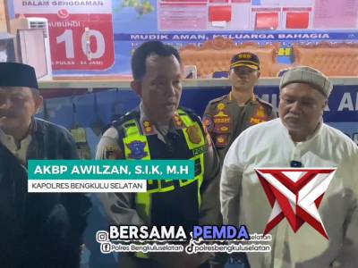 Kapolres Bengkulu Selatan Melaksanakan Takbiran dan Monitoring Posko Pengamanan Hari Raya Idul Fitri