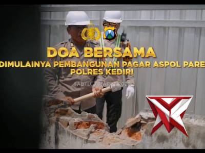 Kapolres Kediri Letakkan Batu Pertama Pembangunan Pagar Aspol Pare