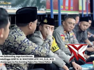 Kapolres Probolinggo AKBP M. Wahyudin Latif melakukan kunjungan ke Pos Kamling Dusun Krajan, Desa Pa