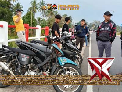 Polsek Gading Cempaka melaksanakan patroli dialogis Asmara Subuh dalam rangka mengantisipasi ganggua