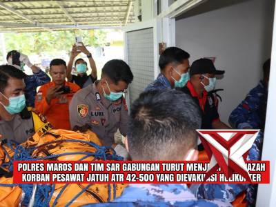 Polres Maros Dan Tim Sar Gabungan Turut Menjemput Jenazah Korban Pesawat Jatuh ATR 42-500 - PoliceTube